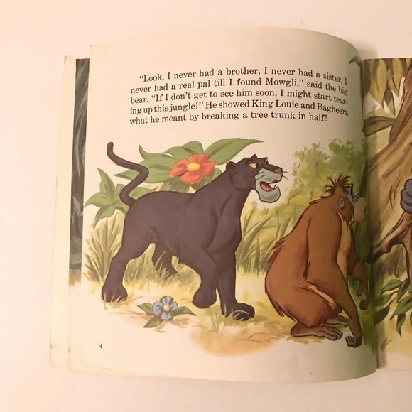 Vintage 1969 Disney More Jungle Book Baloo and Mowgli Book Only No Record - Picture 10 of 16